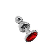 Анальний пробка Lollypop Double Ball Metal Plug L Red Wooomy