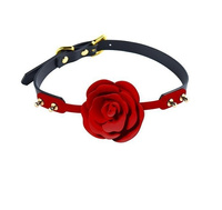 Силіконовий Кляп У Формі Рози З Чорними Стрічками Zalo & Upko Doll Series Rose Ball Gag UPKO