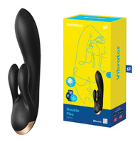 Вібратор-кролик Double Flex Connect App Black Satisfyer