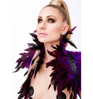 Шаль з пір'я Feather Shoulder Wrap Purple Kinky Diva