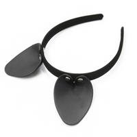 Вуха кота Vegan Leather Cat Ears Black/Silver Kinky Diva