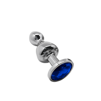 Пробка для анального використання Lollypop Double Ball Metal Plug M Blue Wooomy