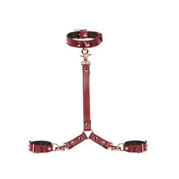 Пояс Wine Red Collar And Wrist Restraint Harness Liebe Seele