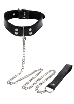 Нашийник З Повідцем Elegant Collar And Chain Leash Black Taboom