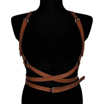 Коричневий шкіряний пояс для тіла Noemi Karess