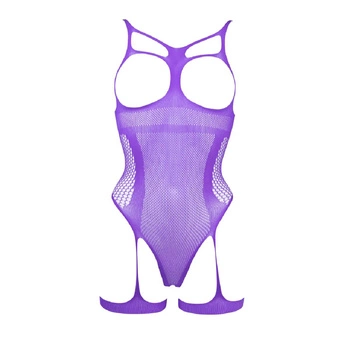 Боді Open-Cup Strappy Teddy Purple OS Le Desir
