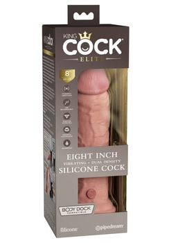 М’який Силіконовий Вібратор З Твердішим Серцем 8 Inch Dual Density Vibe Cock Light King Cock